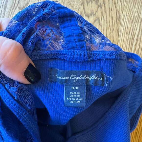 American Eagle Racerback Tank Top Bundle Lot of 3 Blue White Green Size Small - Picture 4 of 14